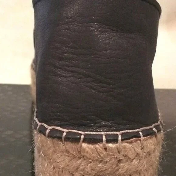 Sam Edelman New Wedges Leather Platform Espadrille 41/10 NAVY Handmade Spain - Picture 4 of 13
